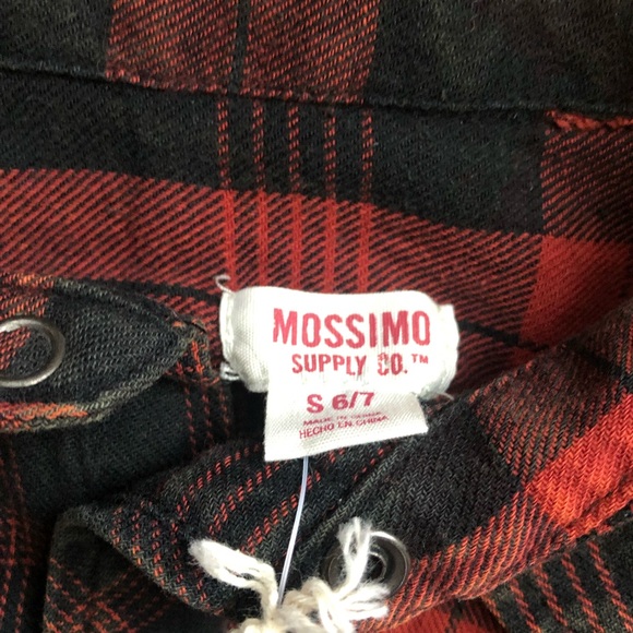 Mossimo Size Small 6/7 plaid snap up collared dress shirt - Picture 3 of 5